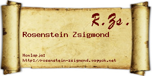 Rosenstein Zsigmond névjegykártya