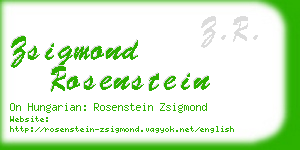 zsigmond rosenstein business card